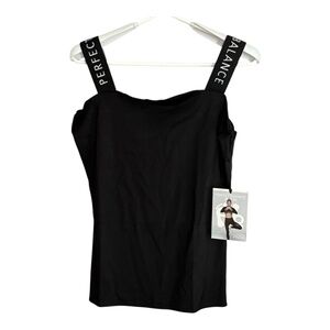 PERFECT BALANCE Black Activewear Yoga Tank Top Size Large New with Tag